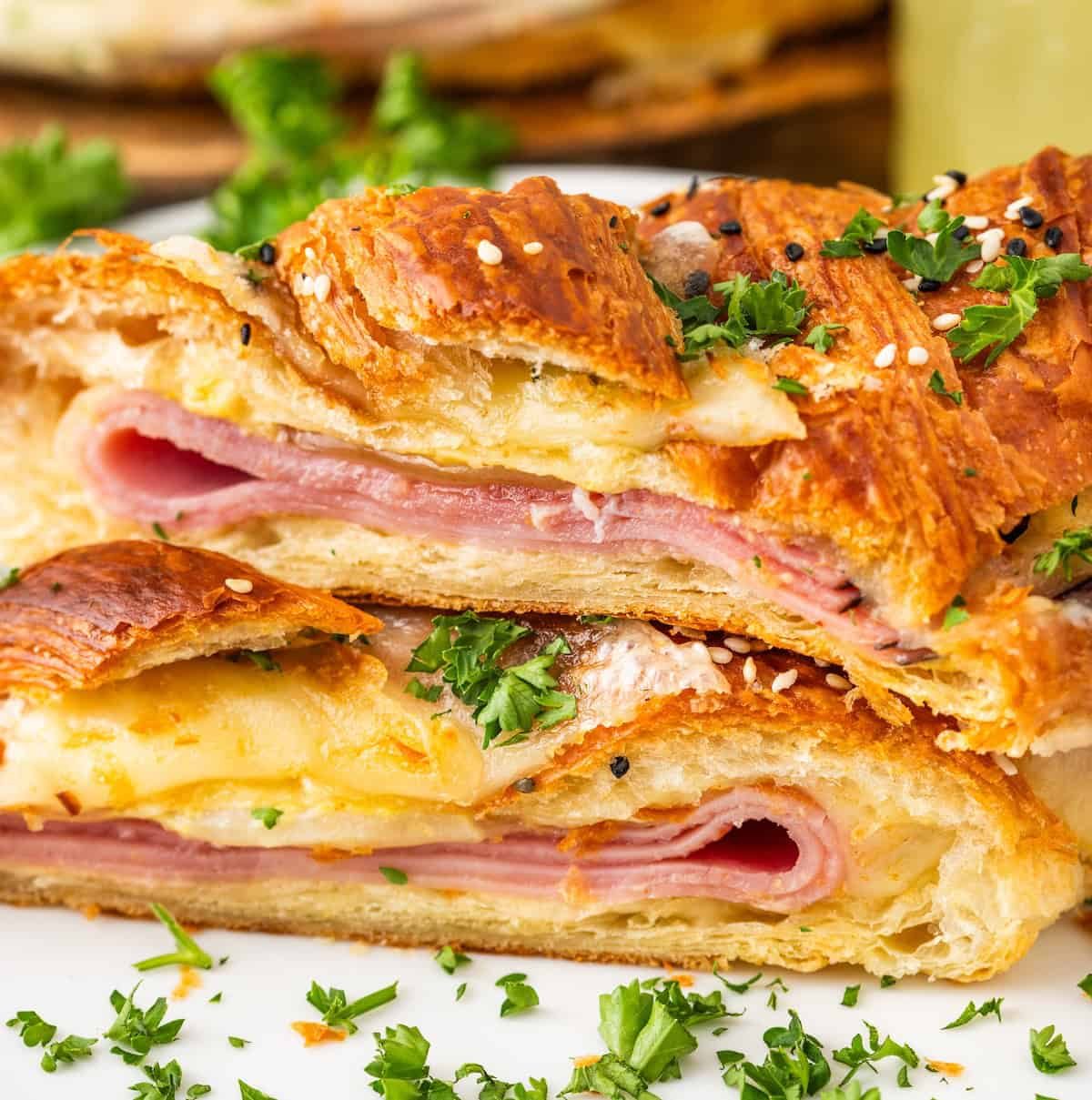 Baked Ham and Cheese Croissants