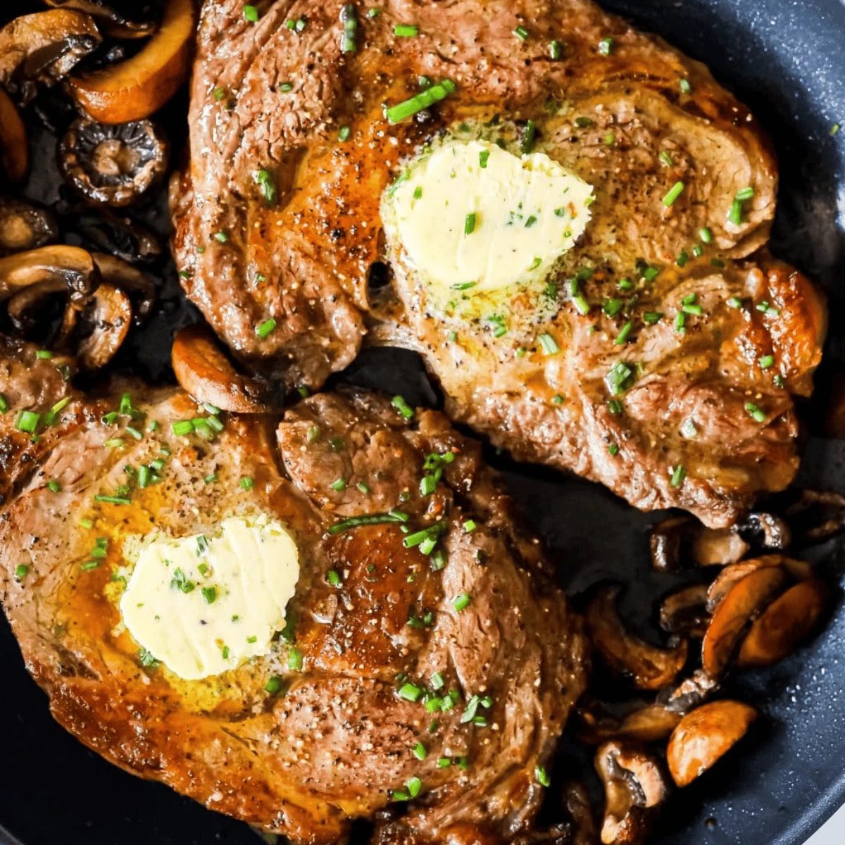 Oven Broiled Ribeye Steaks, plus Mushrooms