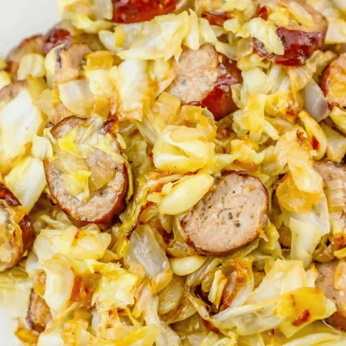 Pan Fried Cabbage and Sausage