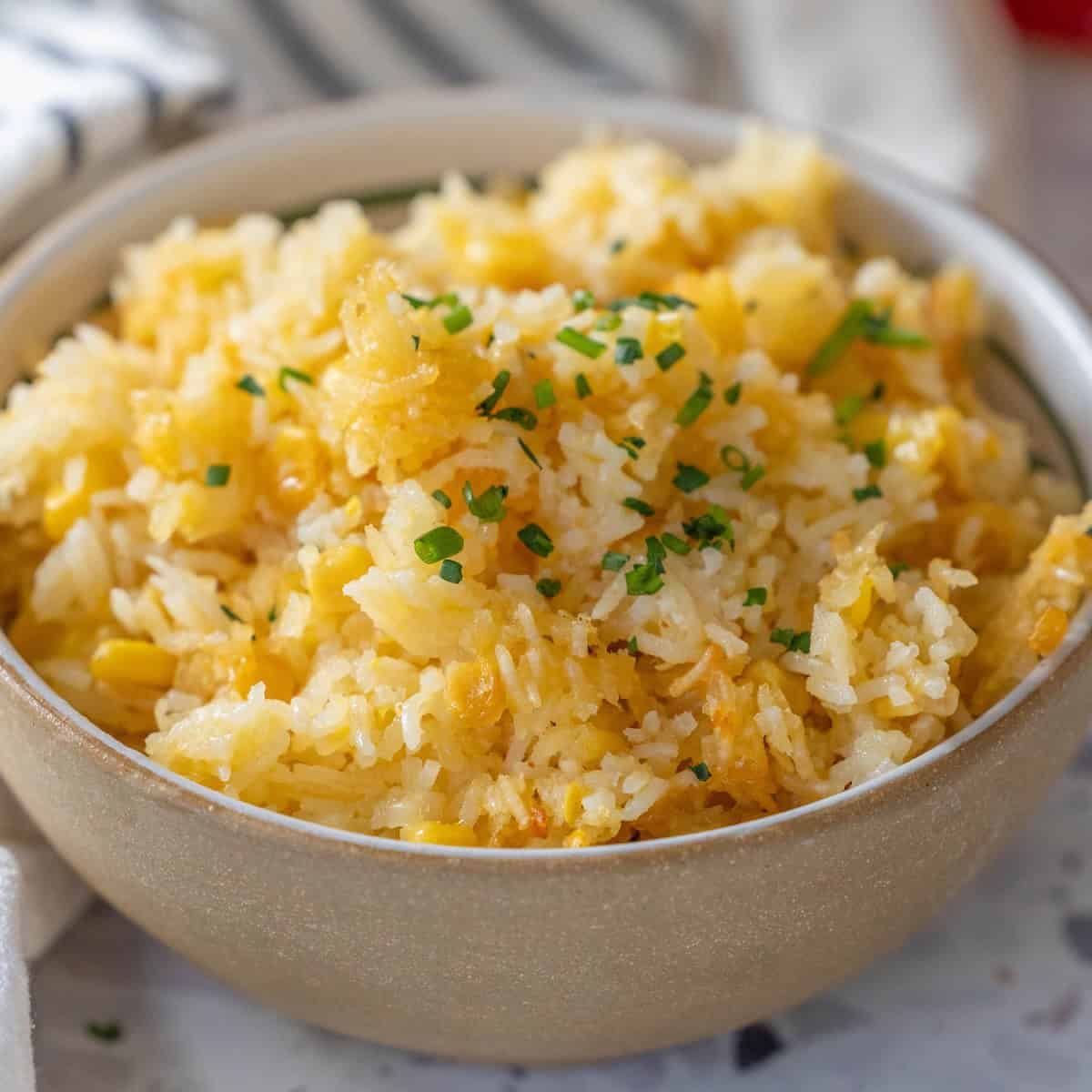 Cheesy Baked Corn And Rice Casserole
