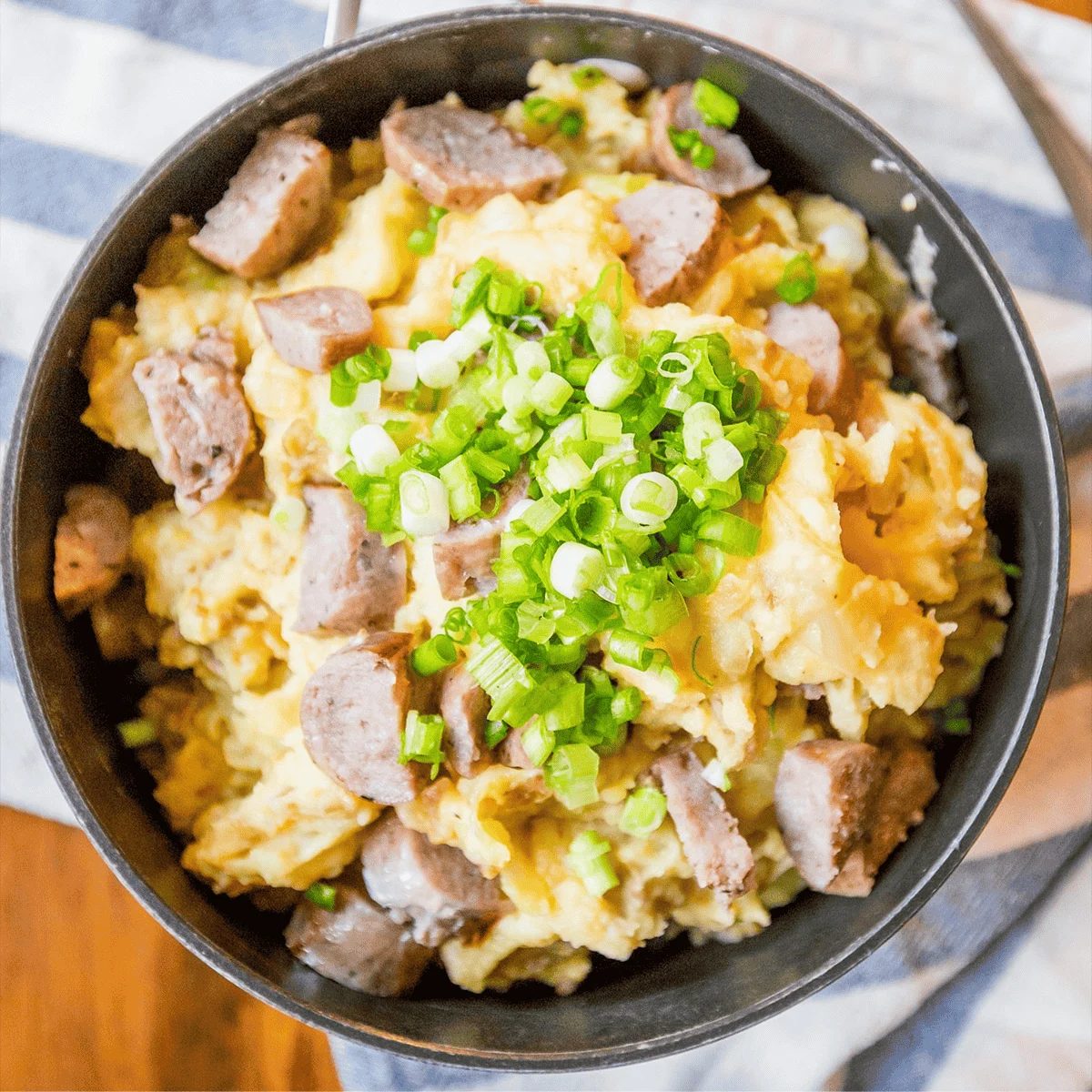 Cheesy Sausage Potatoes and Cabbage
