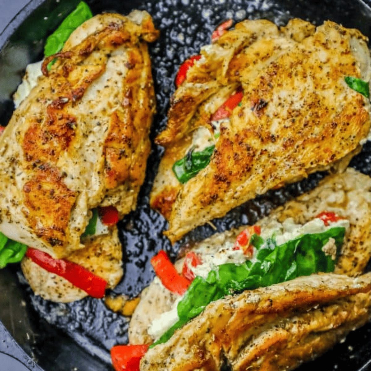Cheesy Stuffed Florentine Chicken