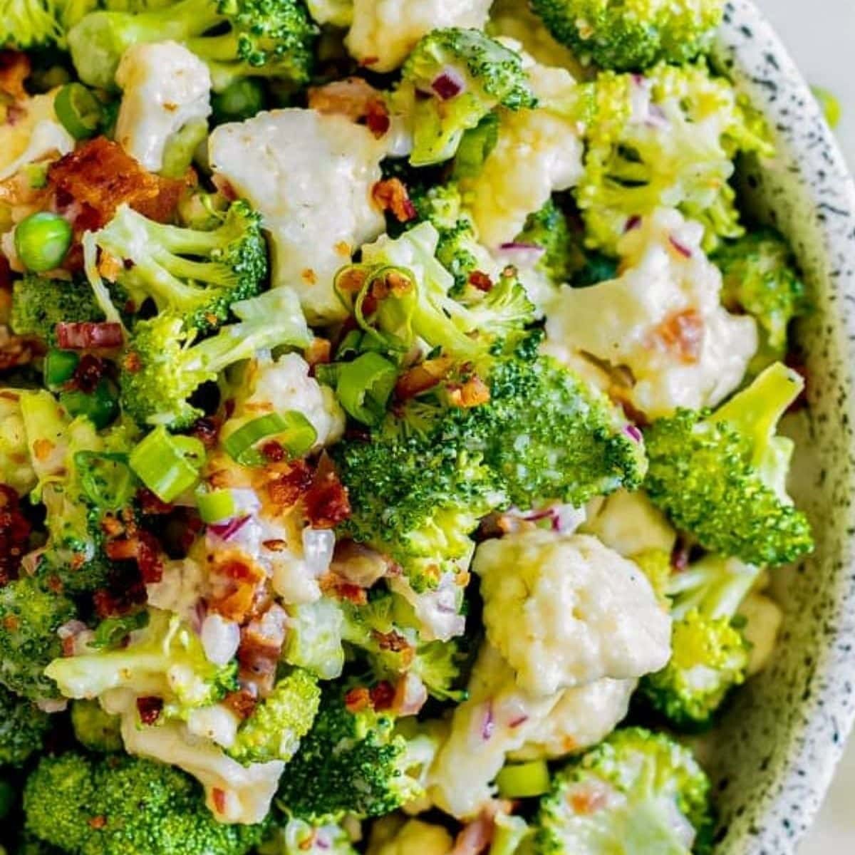 Creamy Broccoli Cauliflower Salad