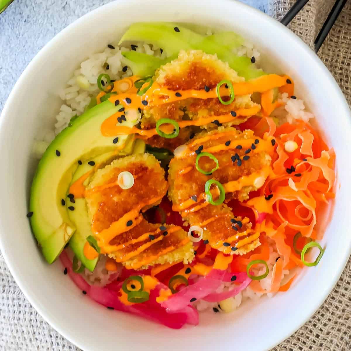 Crispy Shrimp Rice Bowls