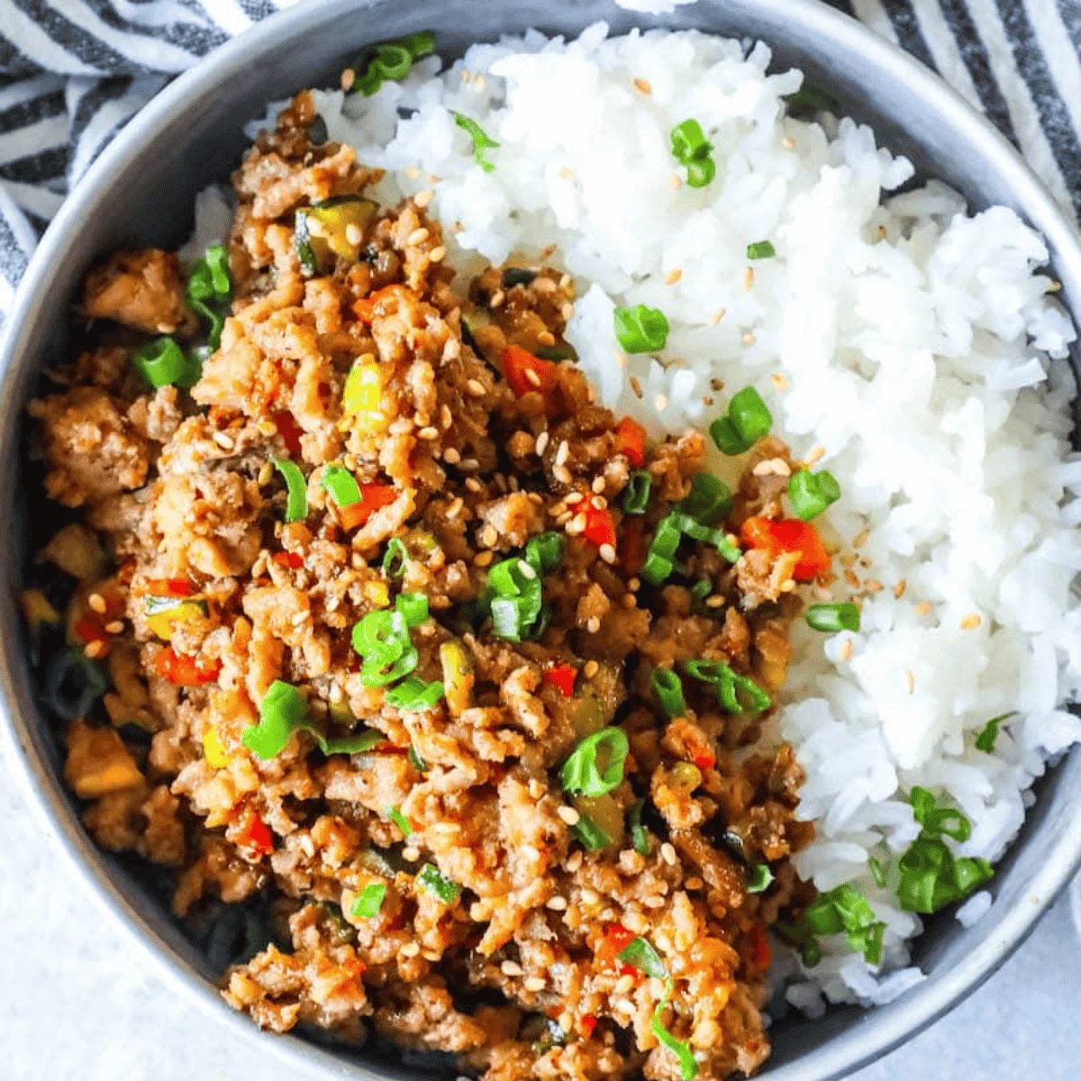 Mongolian Turkey and Rice Bowls