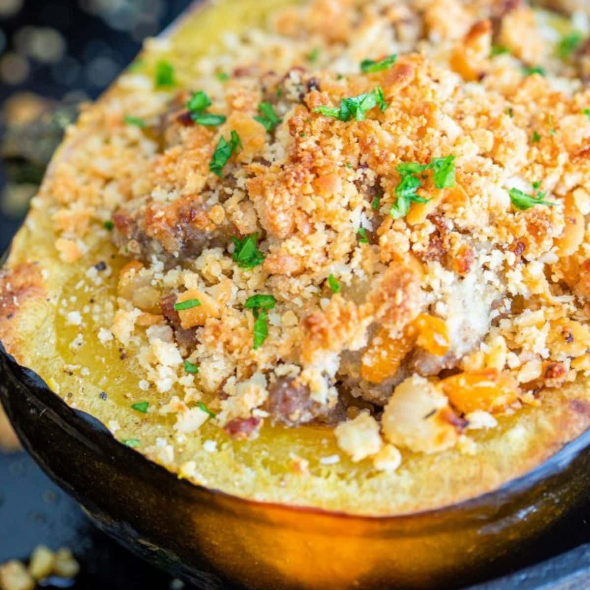 Sausage Stuffed Acorn Squash