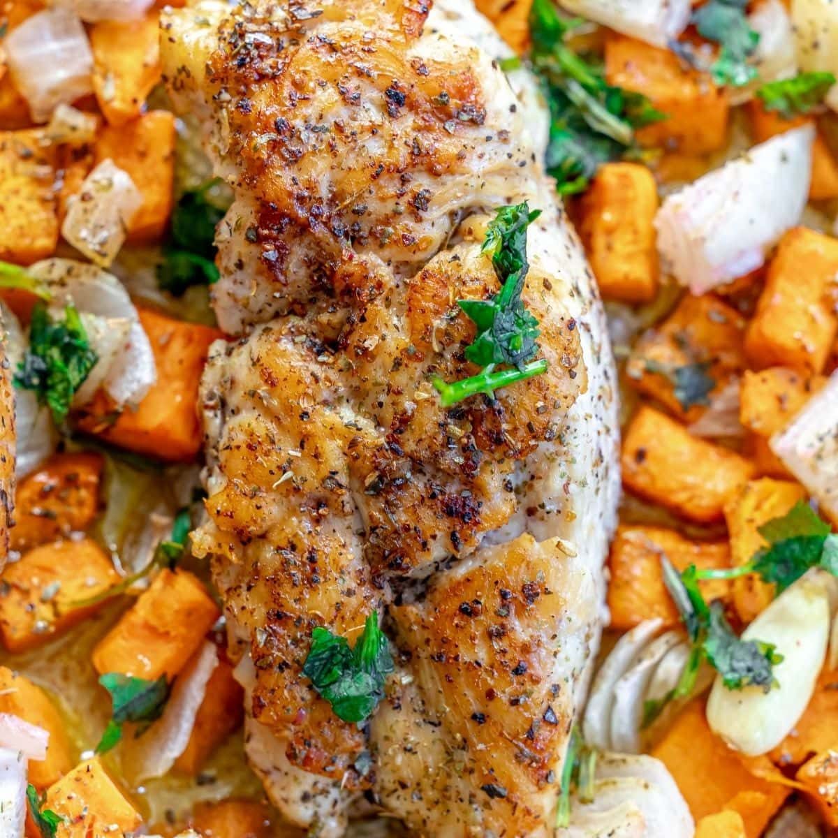 Baked Turkey Tenderloin and Sweet Potatoes