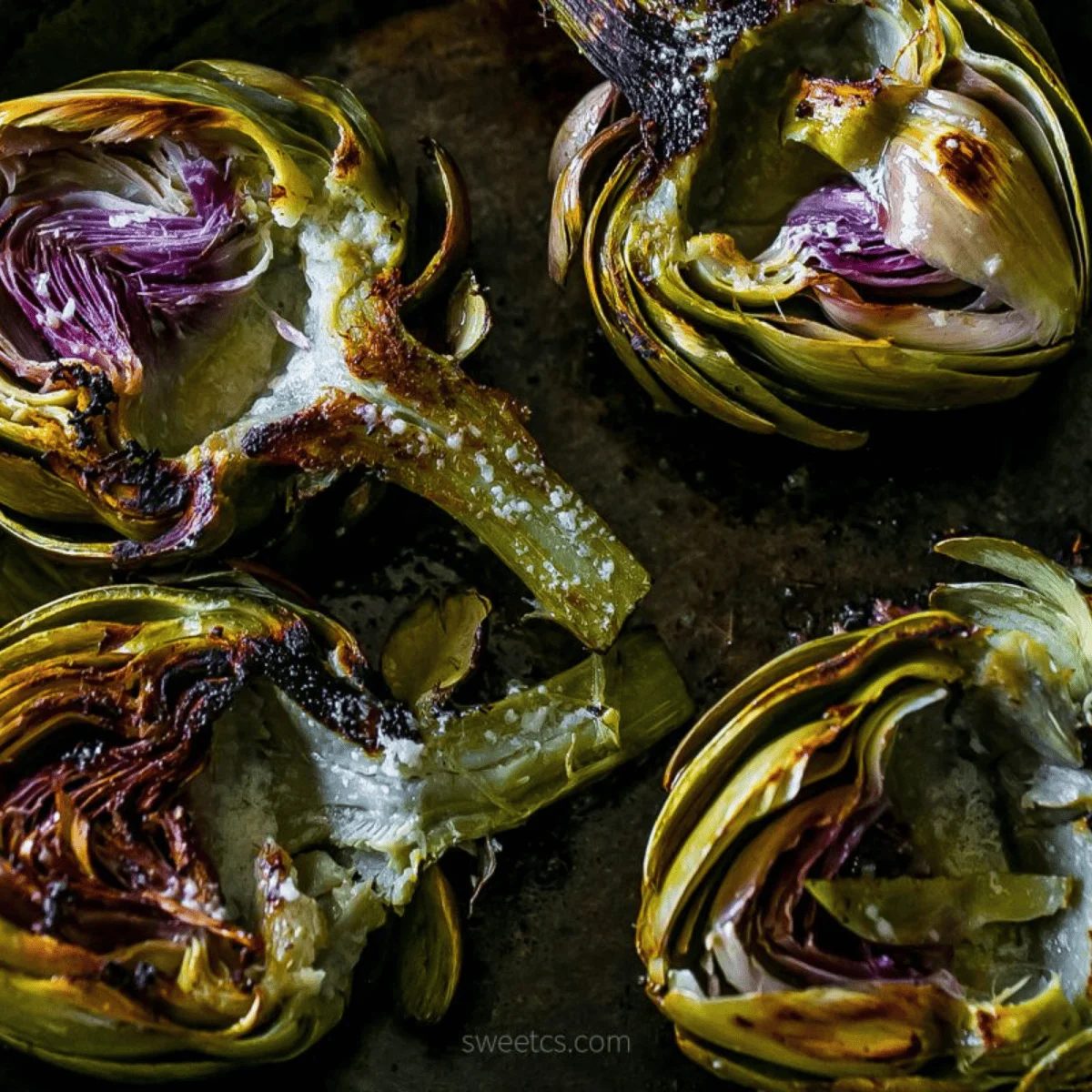 Garlic Butter Charred Artichokes