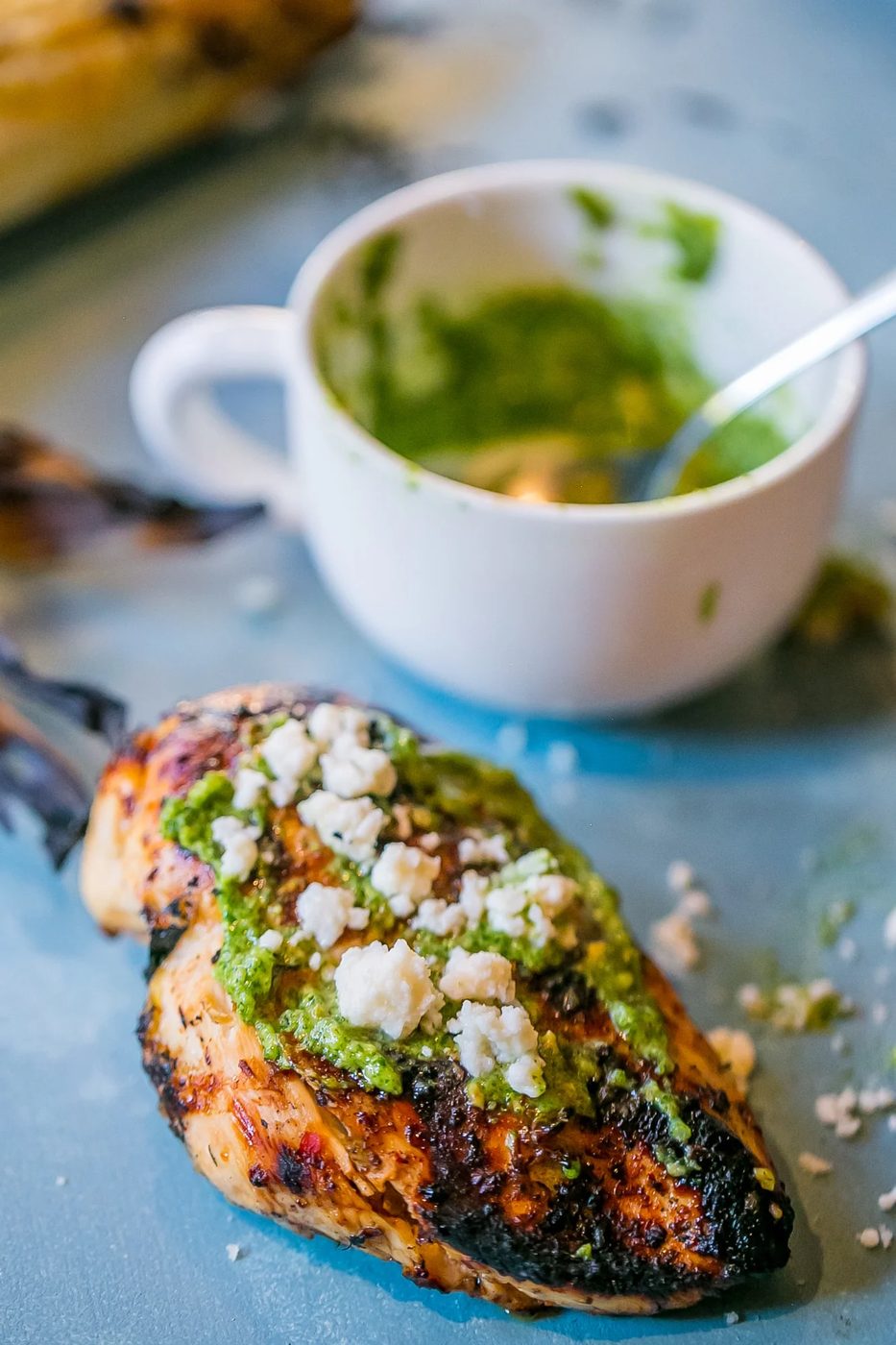 Grilled Chicken and Cashew Cilantro Pesto