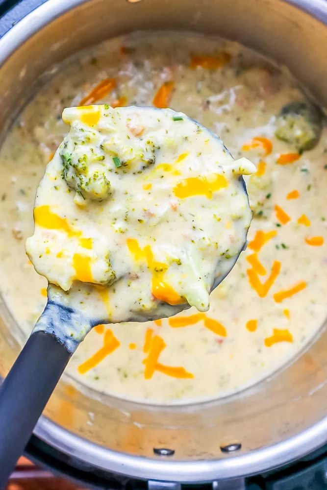 Keto Instant Pot Broccoli Cheddar Soup
