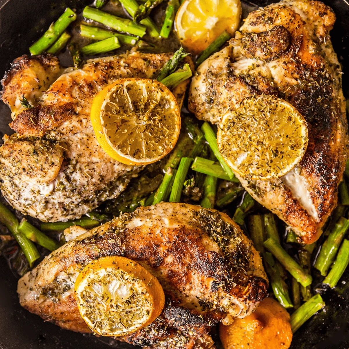 One Pot Lemon Chicken and Asparagus