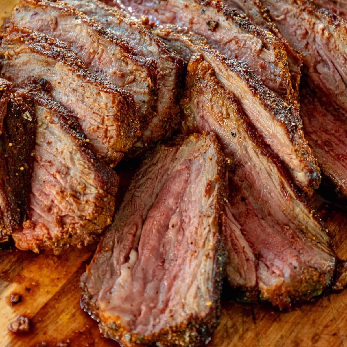 Reverse seared tri tip steak