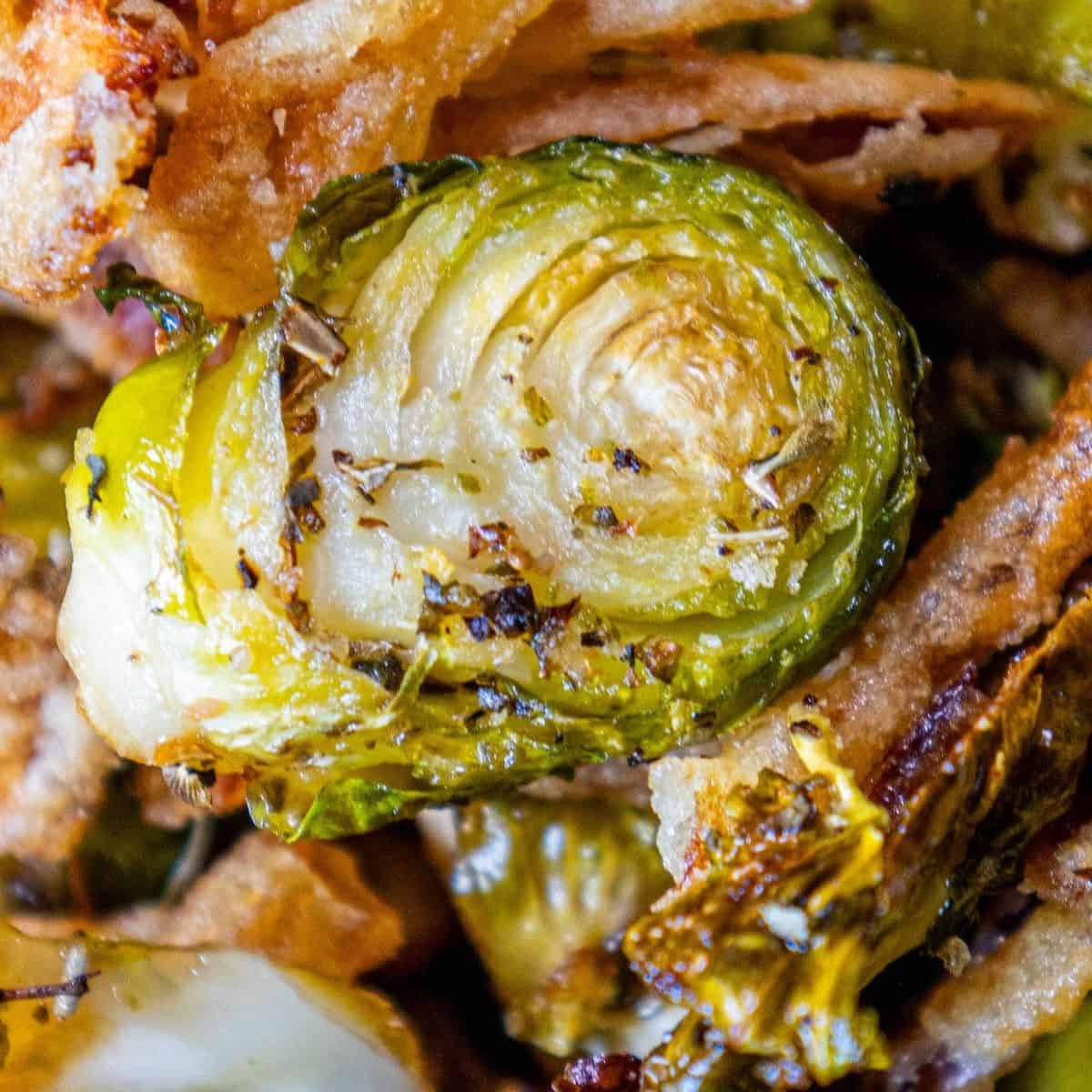 Roasted Brussels Sprouts and Onions