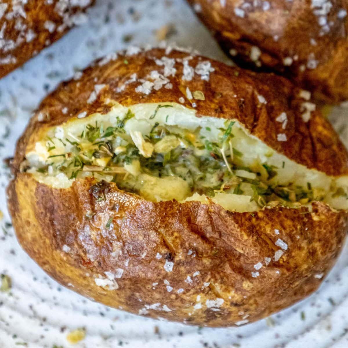 Salt Baked Potato, plus Herbed Butter
