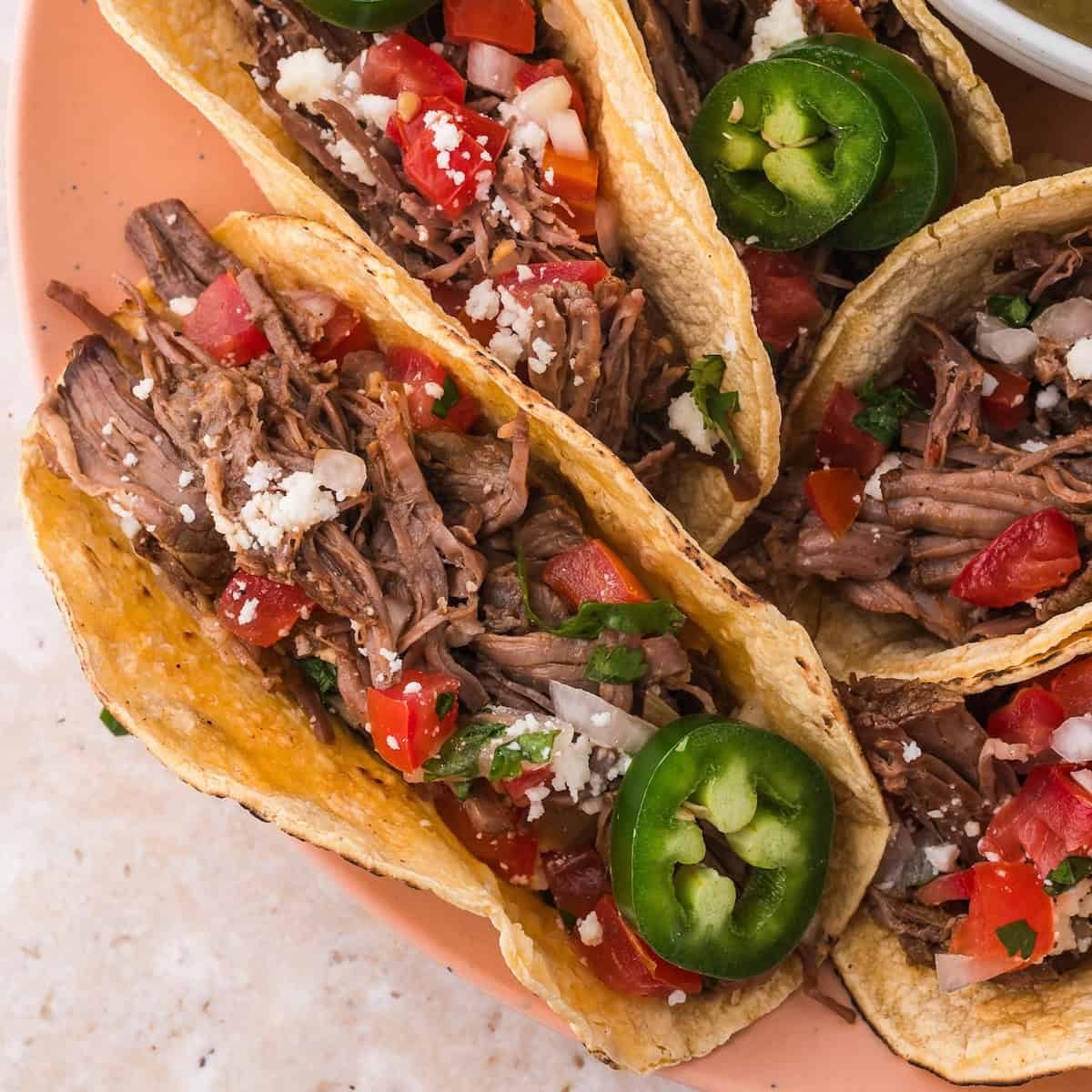 Slow Cooker Shredded Beef Tacos