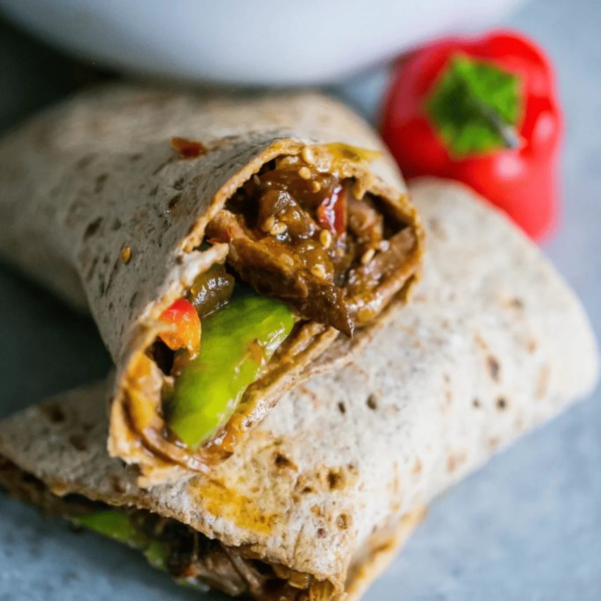 Slow Cooker Sweet Chili Soy Shredded Pork Wraps