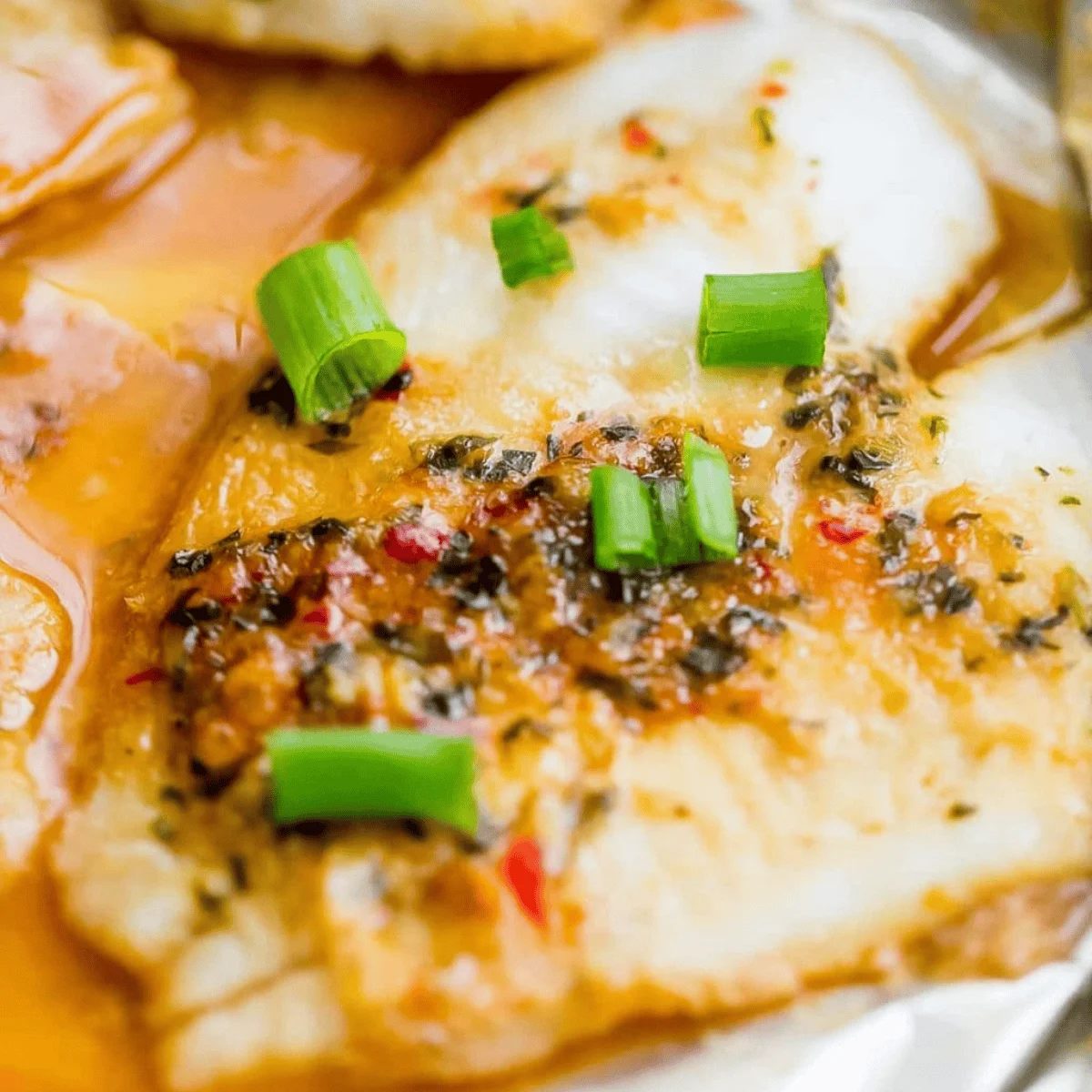 Spicy Garlic Soy Baked Flounder