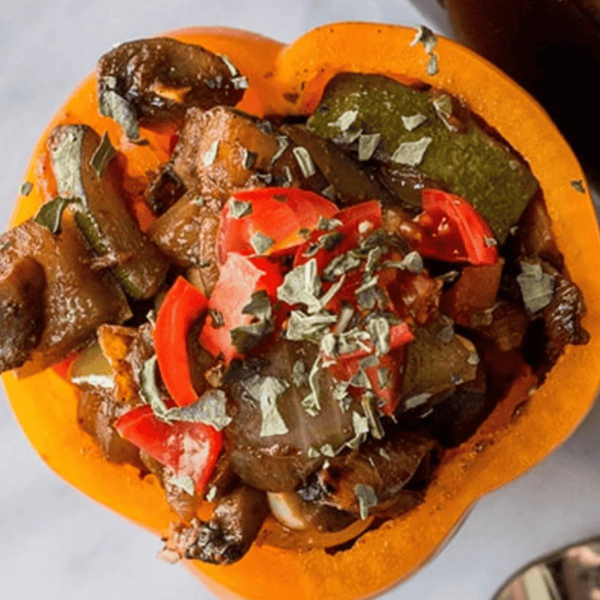Spicy Vegan Stuffed Peppers