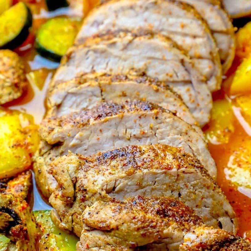 Blackened Pork Tenderloin and Vegetables