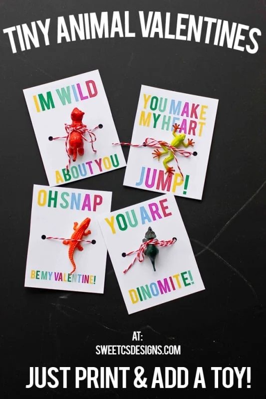 Tiny Animal Valentines Suited to Boys