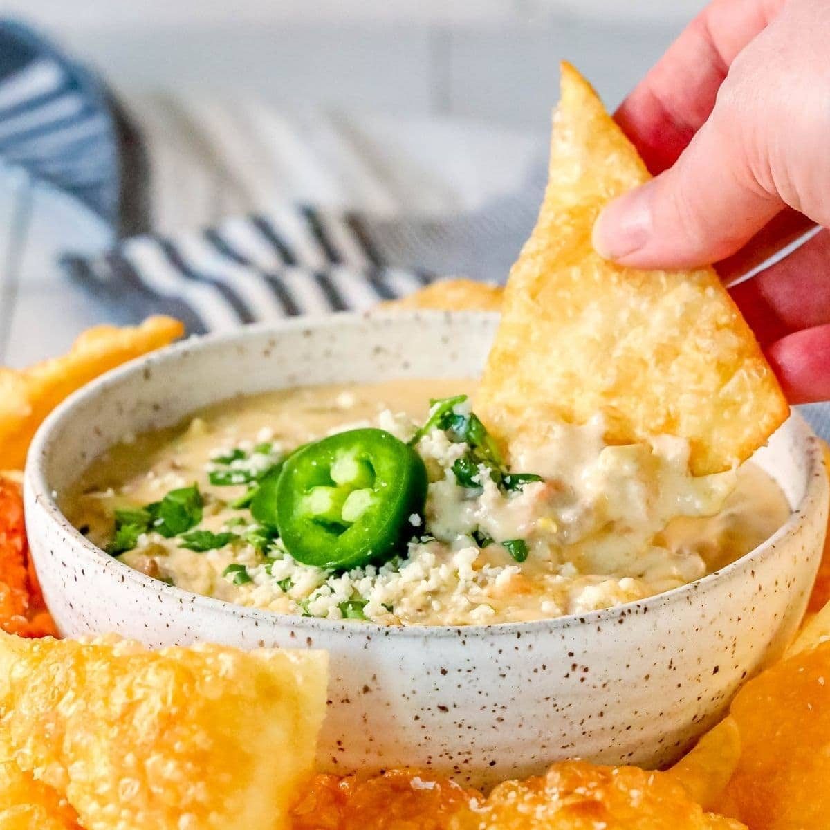 White Cheese Hamburger Queso Dip
